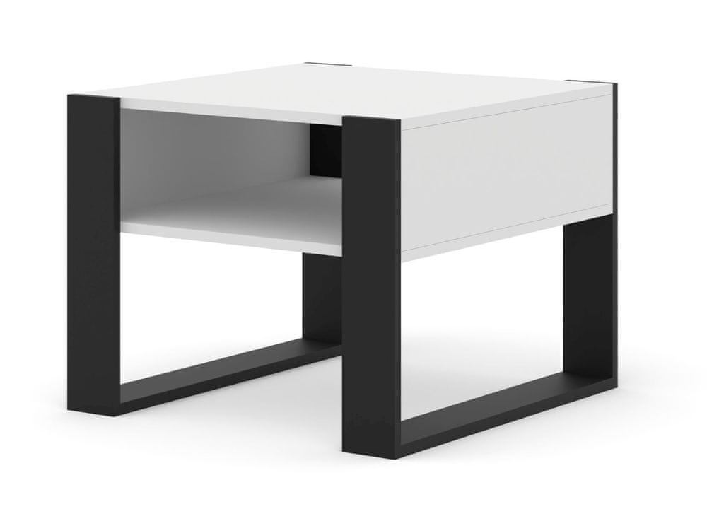 Homlando Konferenčný stolík MONDI 60x60 cm biely mat / čierny 